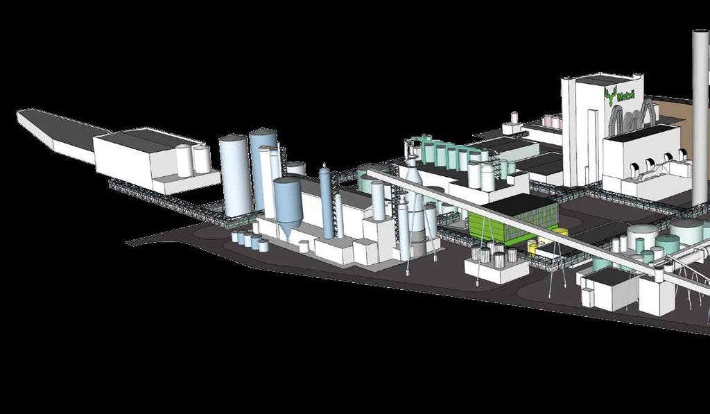 ENNENNÄKEMÄTÖN TEHDASKONSEPTI Biotuotetehtaan ytimenä on maailman tehokkain sellutehdas. Selluntuotannosta syntyvät sivuvirrat hyödynnetään muiden biotuotteiden ja bioenergian valmistuksessa. 9. 7. 8.