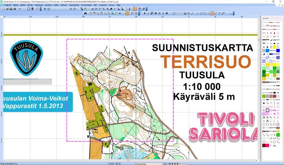 TRAILO ALUEEN VALINTA JA RAJAUS (OCAD12) Valitse