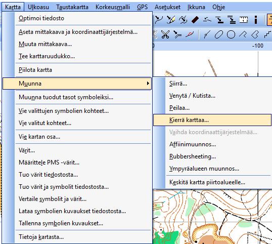 rastilippujen keskilinja) Valitse Mittaa ja =CAD näyttää viivan