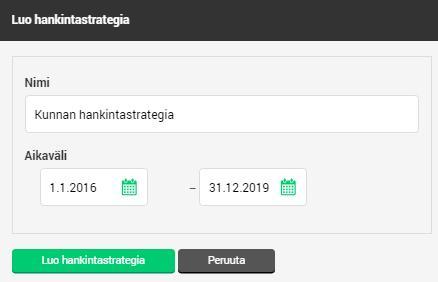 tallennettuja strategioita 2) Nimeä strategia ja kirjaa mahdollinen voimassaoloaika 3) Tallenna ja