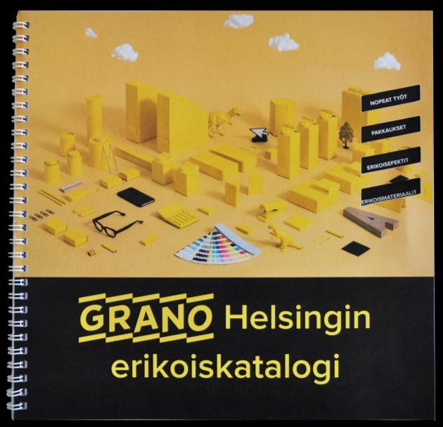 Nykyisen kansion oikealle puolelle on tehty stanssatut aukot, joiden tarkoitus on esittää asiakkaalle tuoteluettelon osa-alueet, ennen kuin kuluttaja avaa tuoteluettelon.