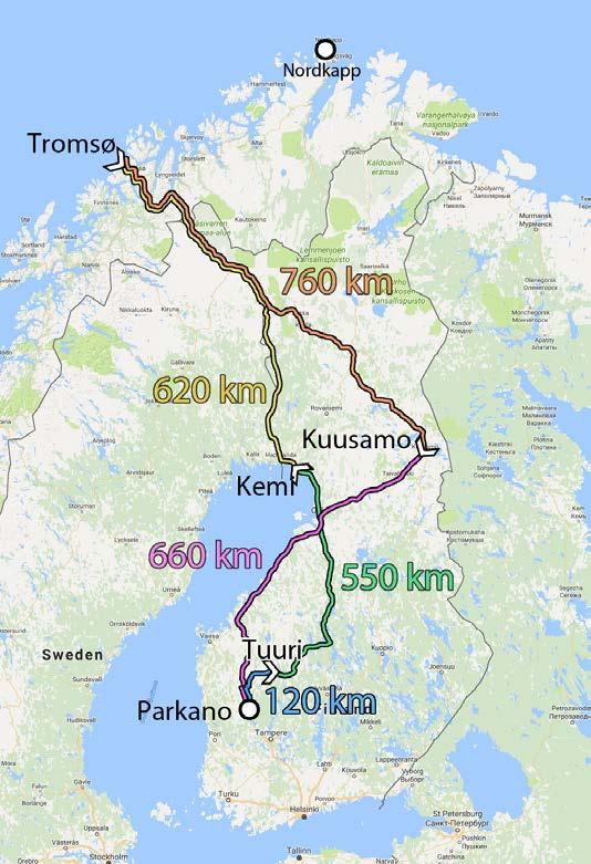 Mutkaisen tien, maanalaisen liikenneympyrän ja Juha-Matin vessatauon kautta päädyimme Tromssan pohjoispuolelle keskelle vuonoja, ja kun huono musiikkimakuni oli loppuun kulutettu, aloimme etsiä