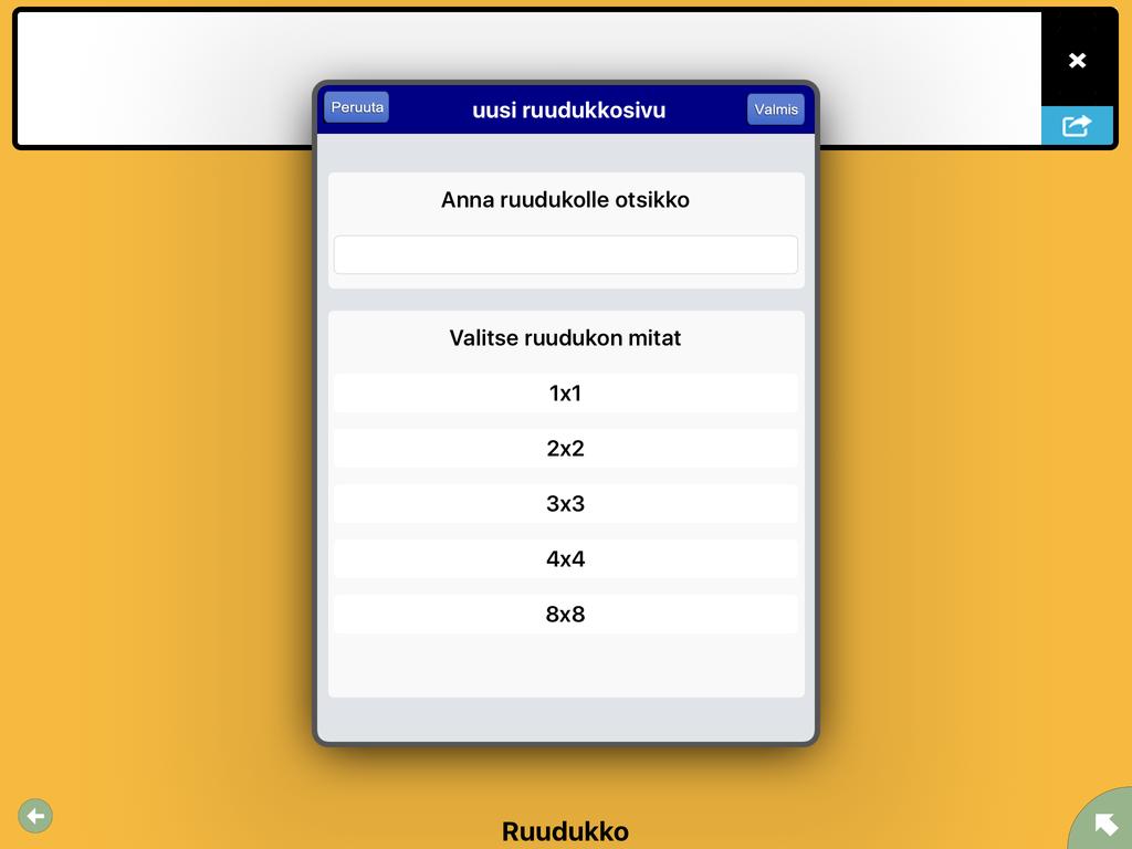 Napauta sitten Lisää sivu - kuvaketta (violetti kuvake, jossa on plusmerkki ympyrän sisällä) saadaksesi näkyviin kolme lisävaihtoehtoa.