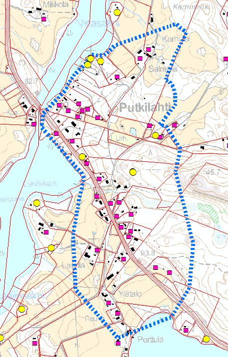 Putkilahden kyläselvitys 20.6.2016/14.3.2017 (14) nan omavaraisuus ja asukkaiden edellytykset saada korkealaatuista talousvettä. Yleiskaavan 4.