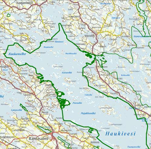 107 Varkaus, Rantasalmi Linnansaari Alueen kuvaus: Haukiveden alue edustaa erittäin hyvin Saimaan järviluontoa. Alueelle on tyypillistä laajojenjärvenselkien ja saariryhmien vaihtelu.