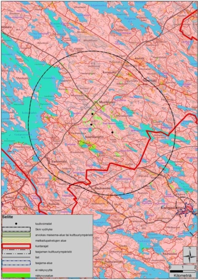Tällä päästään keskimäärin 6,1 GWh:n vuosituotantoon/-voimala. Alueelle mahtuu 3 voimalaa. Kaavoitustilanne ja sisältö Alueella ei ole yleis- tai asemakaavaa.