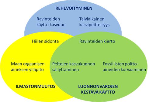 YMPÄRISTÖMINISTERIÖN RAPORTTEJA 18/2017 Kuvio 7. Nurmen ympäristöhyödyt. (Kaavio: Erika Winquist) Peltoviljelyn merkittävin kasvihuonekaasu on dityppioksidi N 2 O.
