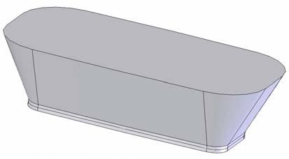 Vaihtoehto 3: Mallinnus siten, että kappaleen ulkopinnoilla leikataan muoto tilavuusmalliaihioon ja tehdään mallista kuori Shell työkalulla 1.