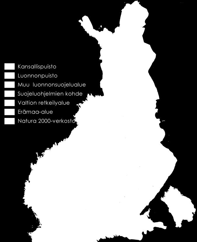 4 Luontopalvelut hoitaa arvokkainta suomalaista luontoa Hoidamme kaikkia luonnonsuojeluun ja retkeilyyn varattuja valtion omistamia alueita: 39 kansallispuistoa 19