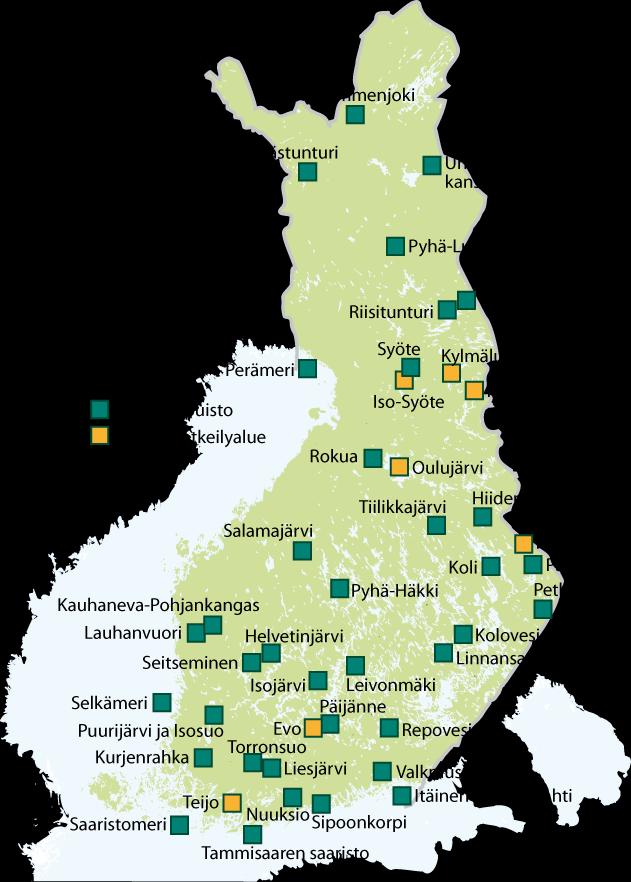 7 Suosituimmat kansallispuistot ovat osa