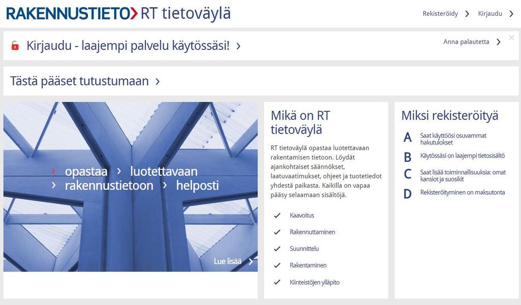 RT tietoväylä rt.rakennustieto.