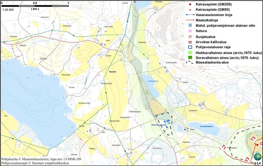Keski-Suomen liitto Saarijärvi - Viitasaaren seutukuntien maa- ja kalliokiviainesselvitys 15 Taulukossa 4 on esitetty Pirttikangas -alueen massat.