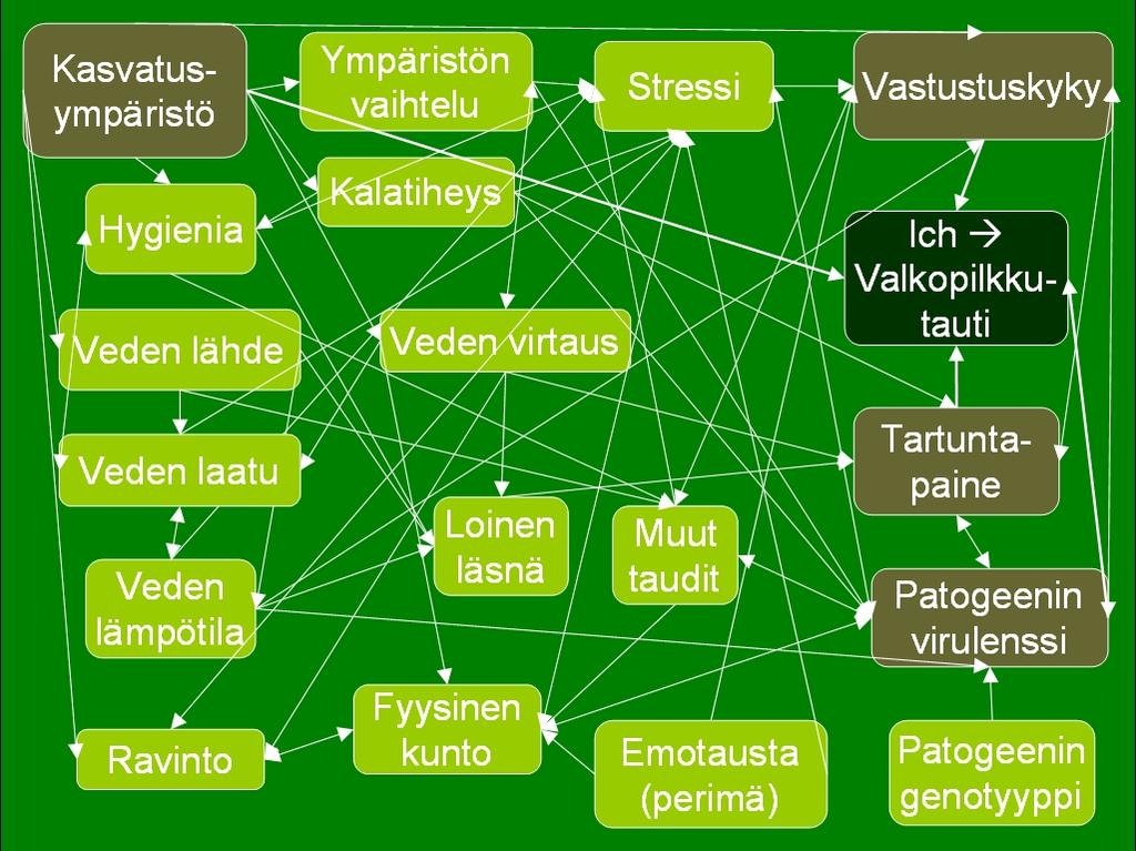 ja taudinaiheuttajan ominaisuuksia, mm. vastustuskykyä ja virulenssia. Nämä puolestaan määrittävät, millainen isäntä-patogeeni -vuorovaikutuksesta muodostuu.