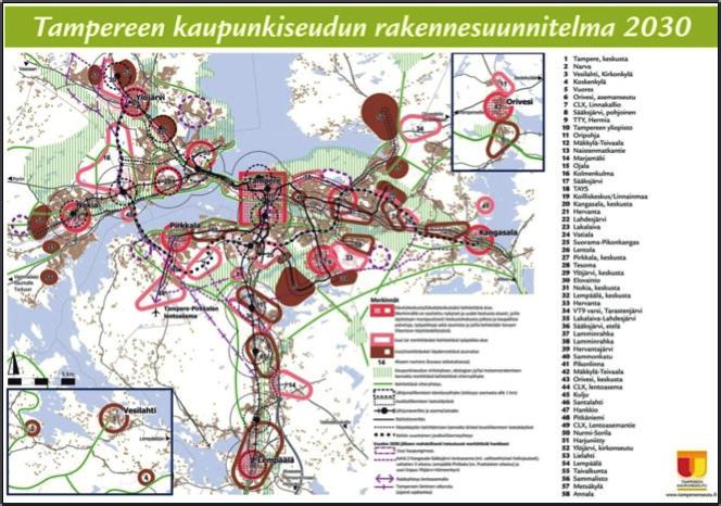 suunnittelussa. Yhdyskuntarakenteen kehityksellä kaupunkiseututasolla on suuri merkitys päästöjen vähentämisessä.