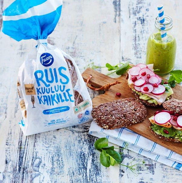 Uusia terveyttä ja hyvinvointia edistäviä tuotteita Fazerin Parempi leipä -peukalomerkki kertoo, että kyseinen leipätuote on hyvä, maukas ja terveyttä edistävä valinta.