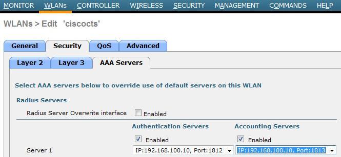 84 Kuvio 52. RADIUS-palvelimen lisääminen WLAN:iin Authentication Servers kohtaan lisätään luotu palvelin kuten myös Accounting Servers -kohtaan.