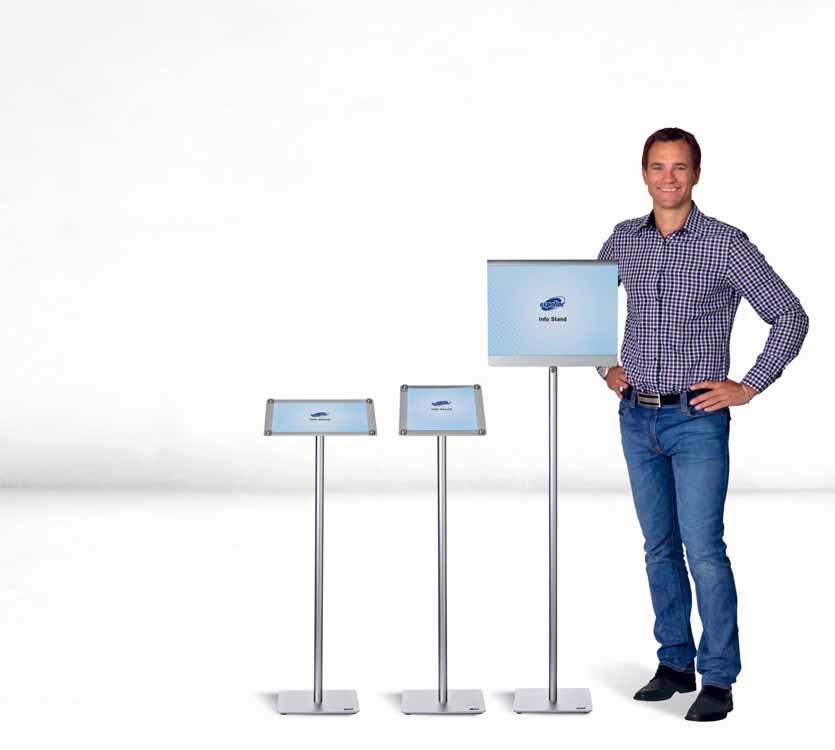 Viesti on suojattuna yläja alalevyjen välissä. Info Stand straight.