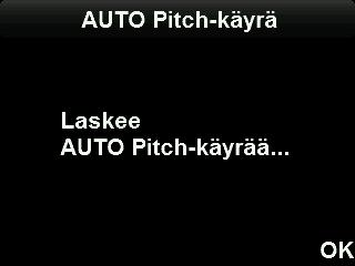 9. Järjestelmä laskee nyt auto pitch -ohjauskäyrän, joka ilmoittaa järjestelmälle, kuinka paljon interseptoreita siirretään joka nopeudella, kun auto pitch -ohjaus