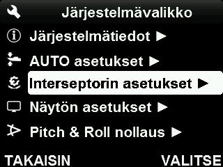 Jos jokin interseptori osoittaa servomoottorin erittäin suuren vääntömomentin, ensimmäinen oletus on interseptorin takana olevan peräpeilin tasaisuus ja/tai erittäin suuri