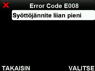 14 VIANETSINTÄ 14.1 JÄRJESTELMÄVIRHETIEDOT Vilkkuva virhesymboli (A) ilmoittaa järjestelmätiedoista, jotka on otettava huomioon.