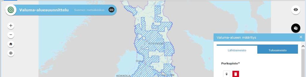 Aloitusnäkymässä kartalla näkyy 2m