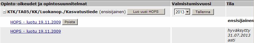 Halutessaan voit kirjoittaa saateviestin tutoropettajallesi saateviesti laatikkoon. Ohjaaja ei saa HOPSiasi sähköpostin liitteenä, vaan hänen tulee kirjautua WebOodiin nähdäkseen sen.