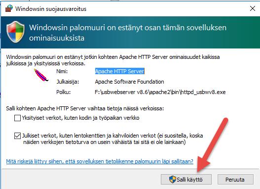 Apache webpalvelimen.