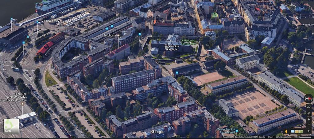 13 Kuva 10. Google Earthin 3D-näkymä Katajanokasta. [12]