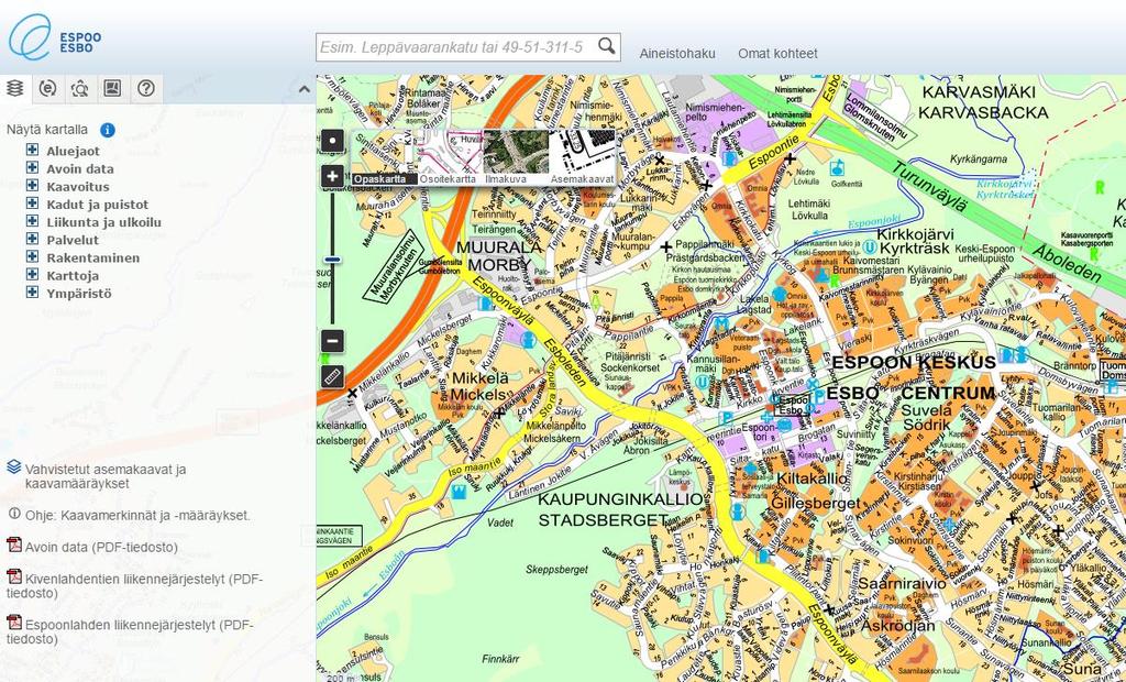 2.3.2 Espoo Espoon karttapalvelu (kuva 18)