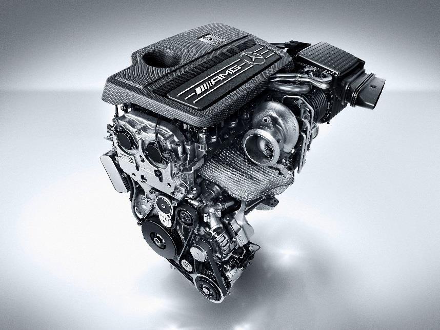 Teknisiä yksityiskohtia Moottorit AMG 45 R4 Litrateholtaan maailman tehokkain 4-sylinterinen sarjatuotantomoottori NANONSLIDE -pinnoitetut sylinteriseinämät Sodium-täytteiset venttiilien varret