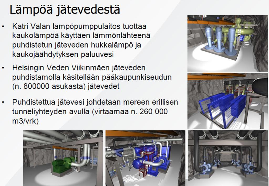 Heat from sewage water Katri Vala heating and cooling plant produces district heating from cleaned