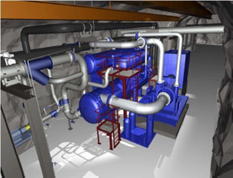 Power consumption: 6 500 kw/10 kv - Cold material: R134a Piping (2 km): - Heat