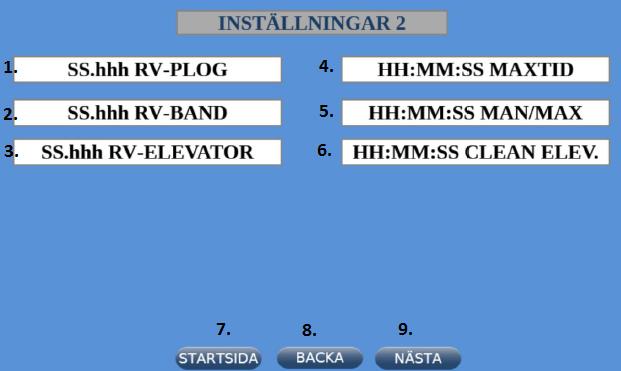 16(23) 12 ASETUKSET 2 7. Aloitussivu 8. Takaisin 9. Seuraava 1. Auran pulssianturin pulssin ajan säätö Asetetaan sekunneissa (3.00s) Korkeampi aika = sietää enemmän luistoa 2.