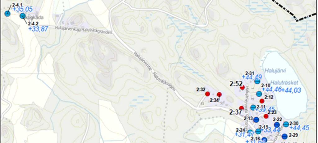 Osa-alueilla B ja C ei suoriteta louhintaa ympäröivän maanpinnan alimpien tasojen alapuolella.
