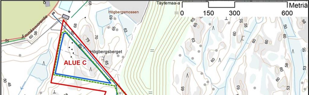 7 Kuva 3. Osa-alueet sekä ottamisalueen ja ottoalueen (louhittavan alueen) rajaukset. 4.