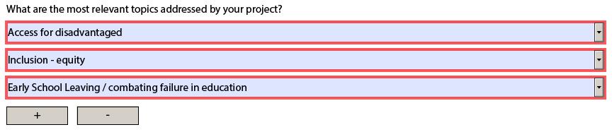 E. Description of the Project (4/5) What are the most relevant topics addressed by your project?