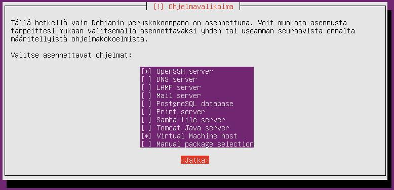 9 Koska olen käyttänyt pääasiassa Ubuntua, käytin sitä myös testeissäni. Tärkeimmät komponentit ovat paketit qemu-kvm, libvirt-bin, virsh ja lvm2.