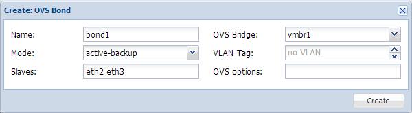 37 Kuva 11. Open vswitch Bond -verkkosovittimen luonti Proxmox VE:ssä.