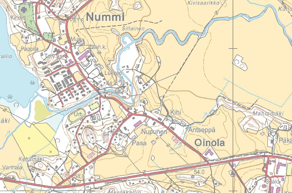 1. SELVITYS SUUNNITTELUALUEEN OLOISTA ALUEEN YLEISKUVAUS Suunnittelualue sijoittuu Nummen kaupunginosaan maantien 110 (Turuntie) pohjoispuolelle ja sen poikki kulkee Nummenjoki.