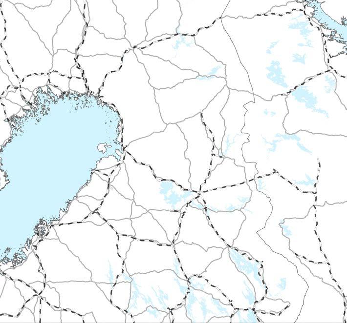 Kemijärvi Kemi Kuusamo Sellu-, kartonki- tai paperitehdas tai kuljetusmääriltään merkittävä saha Rakenteilla tai suunnitteilla oleva biotuotelaitos - kuljetusmäärät >1Mt Oulu - kuljetusmäärät <1Mt