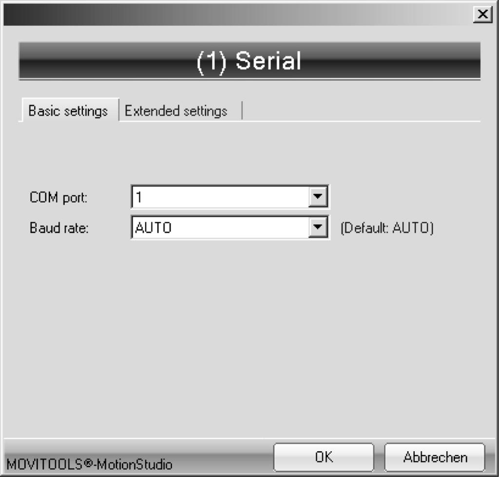 6 Käyttöönotto Parametrointi tietokoneella/kannettavalla tietokoneella 3. Klikkaa kenttää [3]. ð Tiedonsiirtotavan "Serial" asetukset näytetään. 9,6 kb 18484090635 4.