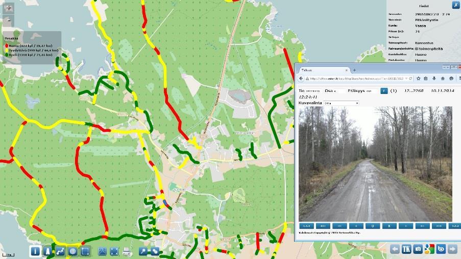 Merkittävyysluokituksen laatiminen 3. Kehittämissuunnitelman laatiminen Vaasan kaupungin yksityisteiden kehittämissuunnitelma koski noin 170 kilometriä yksityisteitä.