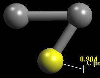 2. Valitse työkalupalkista hiirellä Automatic bonds ON. Tällä asetuksella mallinnusohjelma liittää yksittäiset atomit kemiallisella sidoksella molekyyliksi. 3.