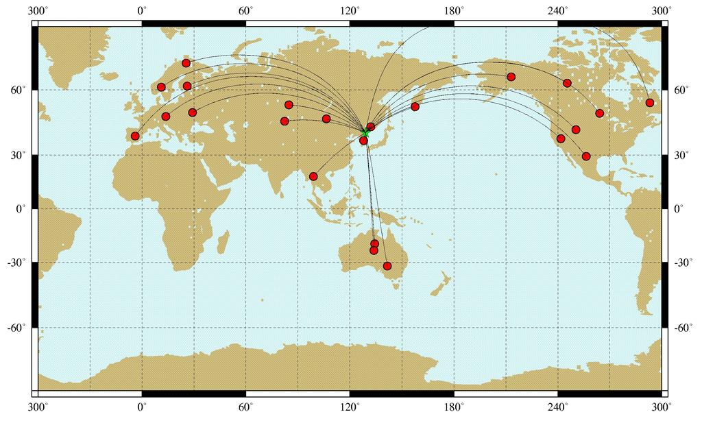 Kahdenkymmenenkolmen primaariaseman avulla saatiin paikallistuksen virhe-ellipsin pinta-ala oli hieman yli 850 km2 vastaten näin halkaisijaltaan runsaan 30 kilometrin suuruista ympyrää.