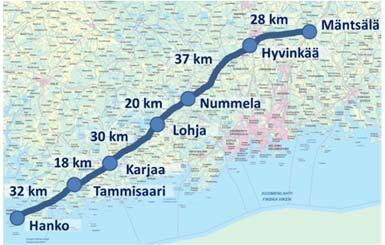 Paikallista liikennettä on merkittävästi Karjaan ja Lohjan seuduilla. Seudullinen liikenne pysyy varsin tasaisena yhteysvälin matkalla.