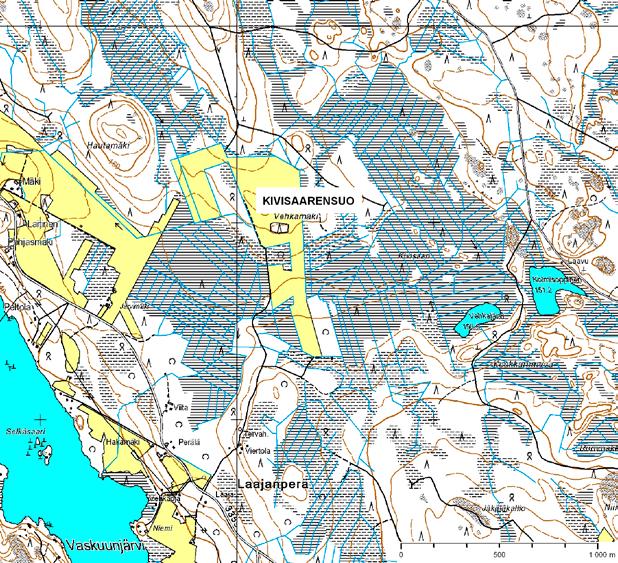 VIRRAT, Kivisaarensuo EO-5/10 GTK:n tutkimustiedot: * Suon kokonaispinta-ala, 150 * Suon tuotantopinta-ala, 90 * Kokonaisturvemäärä, syvyysalue >