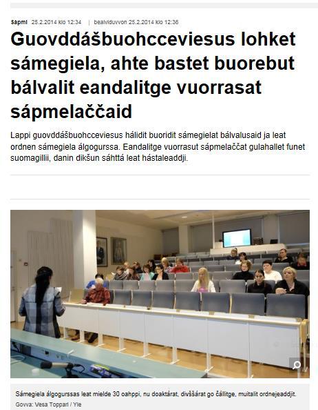 Saamen alkeiskurssi Jari Jokela Valtuuston kyselytunti 10.6.