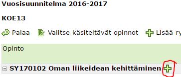 2. Toteutuksen luominen, opettajien kiinnittäminen ja resursointi opintojaksototeutukselle Ryhmän lukuvuoden toteutusnäkymän saat näkyviin SoleOPSin päävalikon linkistä Lukuvuosisuunnitelmat tai