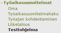 3. Työaikasuunnitelmat Vain esimiesasemassa oleva (tiimivastaava, osaamisaluejohtaja) pääsee näkemään omaan koulutusohjelmaansa kuuluvien työaikasuunnitelmat.