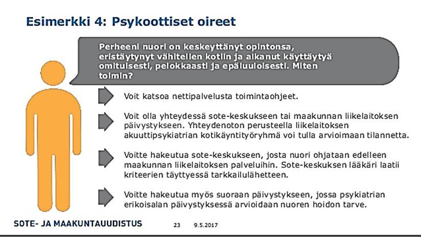 valitakseen palveluita ja kulkeakseen